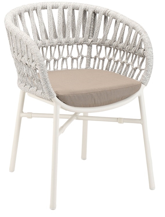 Laguna White-Silver White Outdoor Rope Chair