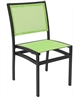 Outdoor Batyline Sling Mesh:  Green/Black Frame Patio Dining Chairs