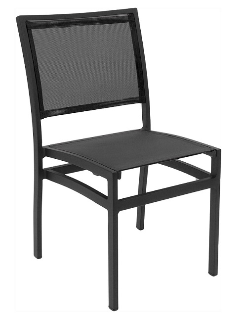 Bistro Seating Mesh Black/Black Patio Dining Chairs
