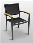 Batline Mesh Weave Outdoor Stacking Arm Chair