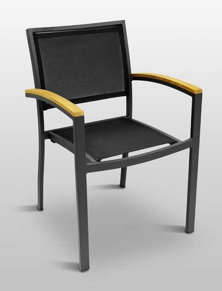 Batline Mesh Weave Outdoor Stacking Arm Chair