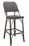 Rattan Bar Stool with Charcoal Mesh Weave