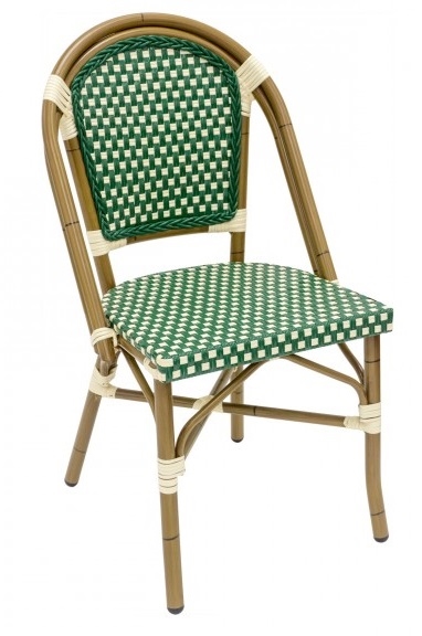Rattan Bistro Dining Aluminum Chairs, Outdoor Aluminum Bistro Chairs