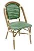 Rattan Bistro Aluminum Chairs Blue/Ivory weave all weather weave