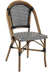 Rattan Bistro Aluminum Chair: Black White