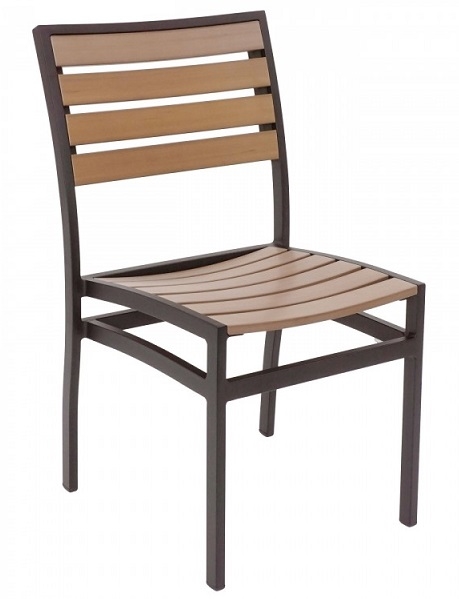 Teak Outdoor Restaurant Dining Chairs, Synthetic Teak Outdoor Furniture