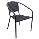 Outdoor Wicker Weave Arm Chair:  Black