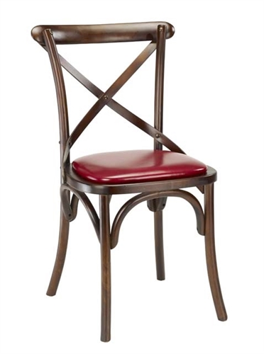 Cross Back Oak Bent Wood  Rustic Walnut Wood Chair