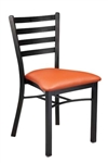 Metal Ladder Back Restaurant Stacking Chair with upholstered seat