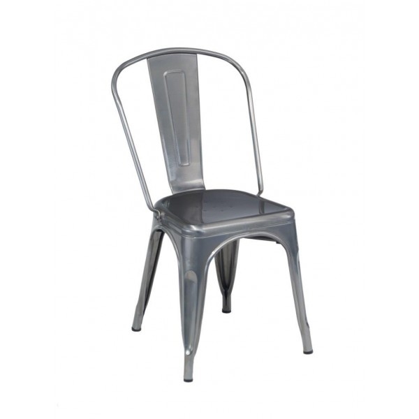 Industrial Metal Chair Distressed Clear Finish
