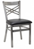 Double X Metal Distressed Clear Chair