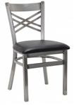 Double X Metal Distressed Clear Chair