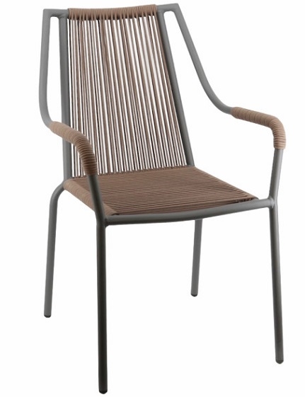 Outdoor Synthetic Rope Cafe' Arm Chair