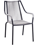 Outdoor Furniture Grey Rope Black  Arm Chair