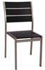Teak Brushed Aluminum Chair: Black