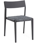 Outdoor Grey Rope Black Aluminum  Chair