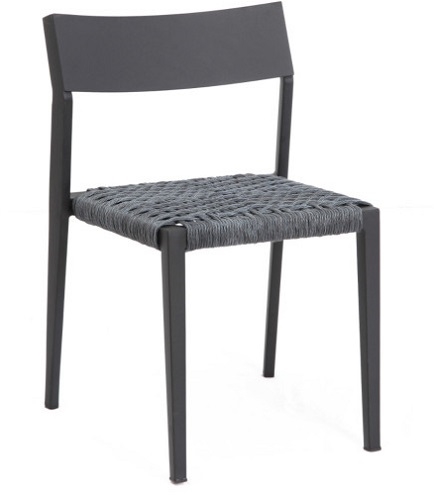 Outdoor Grey Rope Black Aluminum  Chair