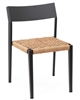 Black Frame Tan Wicker Rope Aluminum  Chair