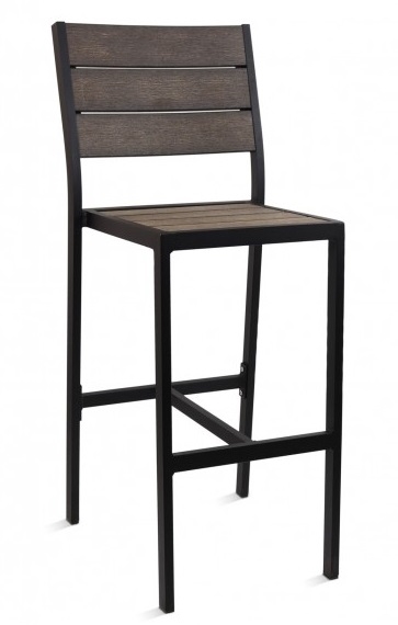 Teak Faux Wood Bistro Chair: Brushed Brown
