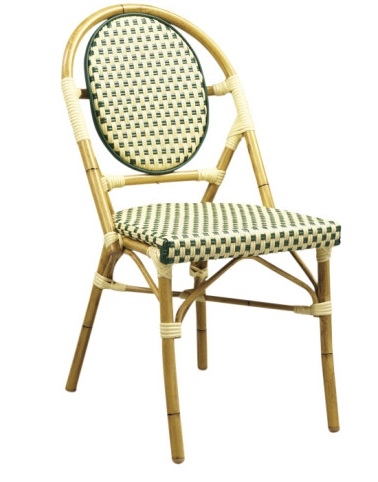 Natural w/ Beige Green  Rattan Aluminum Chair