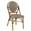 Bistro Rattan Aluminum Chair; Brown/Beige