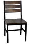 Distressed Grey Oak Wood Chair Black Frame