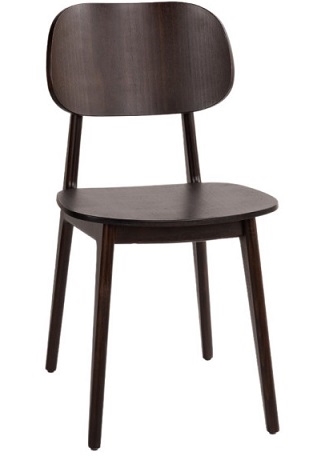 Modern Wood Chair Walnut Back
