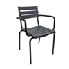 Black Ladder Back  Outdoor Patio Arm Chair