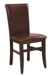 Upholstered Walnut Wood Nail Head Dining Chair