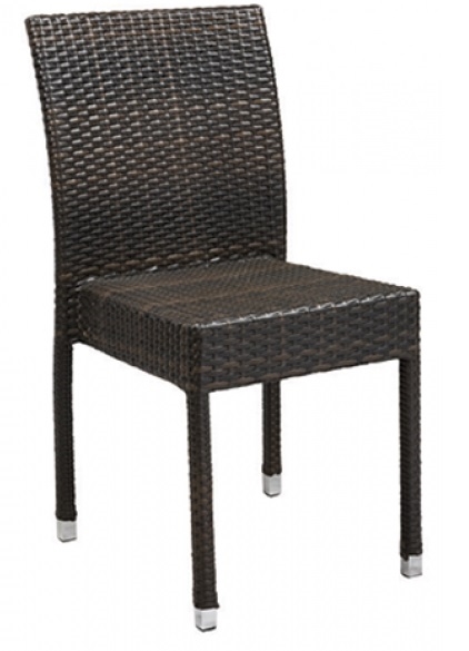 Espresso Wicker Outdoor Restaurant Dining Chair