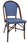 Paris: Rattan Aluminum Chair Blue White Weave