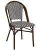 Bistro Rattan Chair with Black White Weave