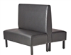 Black Upholstered Dining Booth 42 ht. Double