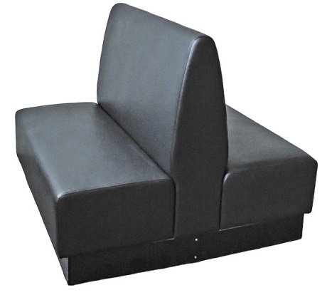 Black Upholstered Double Booth Wood  Base