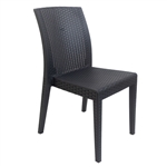 Gray Resin Outdoor Patio Dining Chair Seating