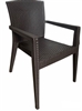 Chocolate Resin Outdoor Patio Dining Arm Chair Seating
