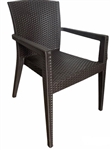 Chocolate Resin Outdoor Patio Dining Arm Chair Seating