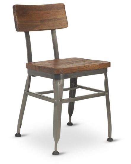 Reclaimed Wood Industrial Metal Chair