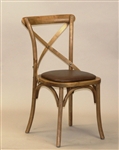 Rustic Natural Cross Back Wood Chair