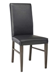 Wood Grain Metal High Back Dining Chair