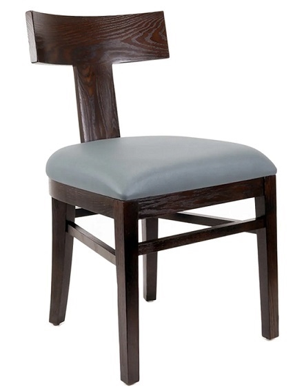 Modern T Wood Back Wood Chair