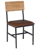 Toledo Reclaimed Oak Wood Chair: Padded Seat