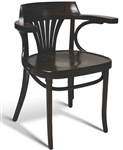 Classic European Beech Bent-Wood Arm Chair; Fan Back