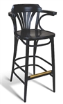 Bent-Wood Arm Chair; European Beech Fan Back Upholstered Dining Chair