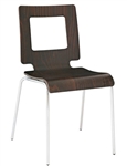 Modern Bent Wood Espresso Stacking Chair
