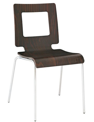 Modern Bent Wood Espresso Stacking Chair