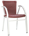 Bistro Black Wicker Restaurant Chairs; Comfortable Flat Tubular Frame
