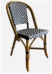 Rattan Wood  Black/White Parisian Dining Chair