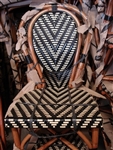 Parisian French Rattan Bistro Chair Black/Ivory Glossy
