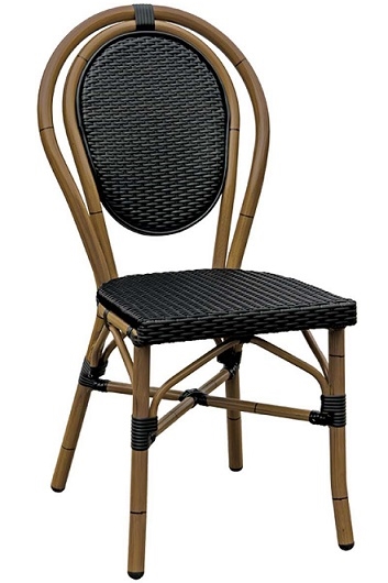 Parisian Black  Weave Rattan Aluminum Chair